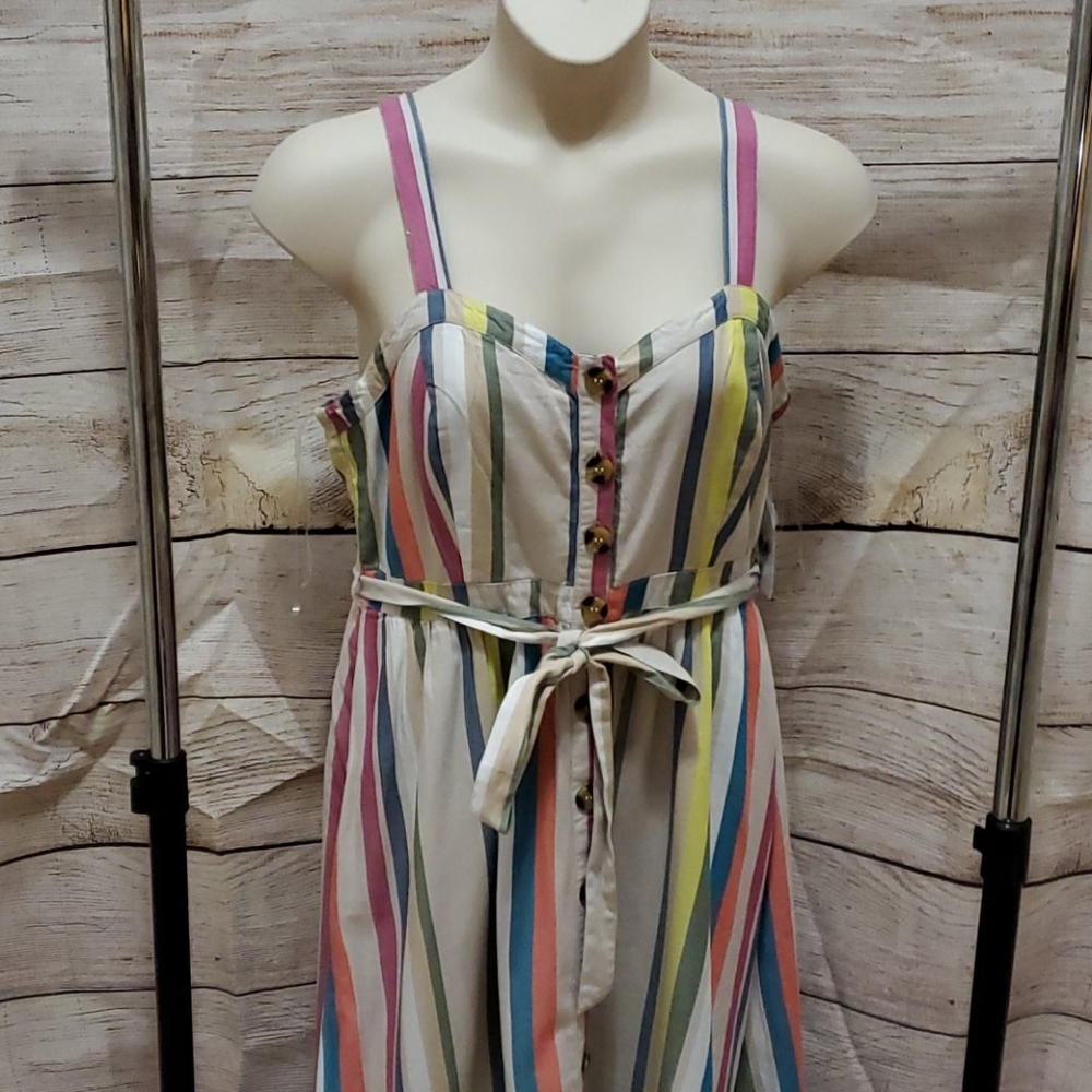 Stripped Midi Dress
